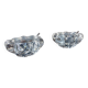 Pair of crystal salerons by daum tableware