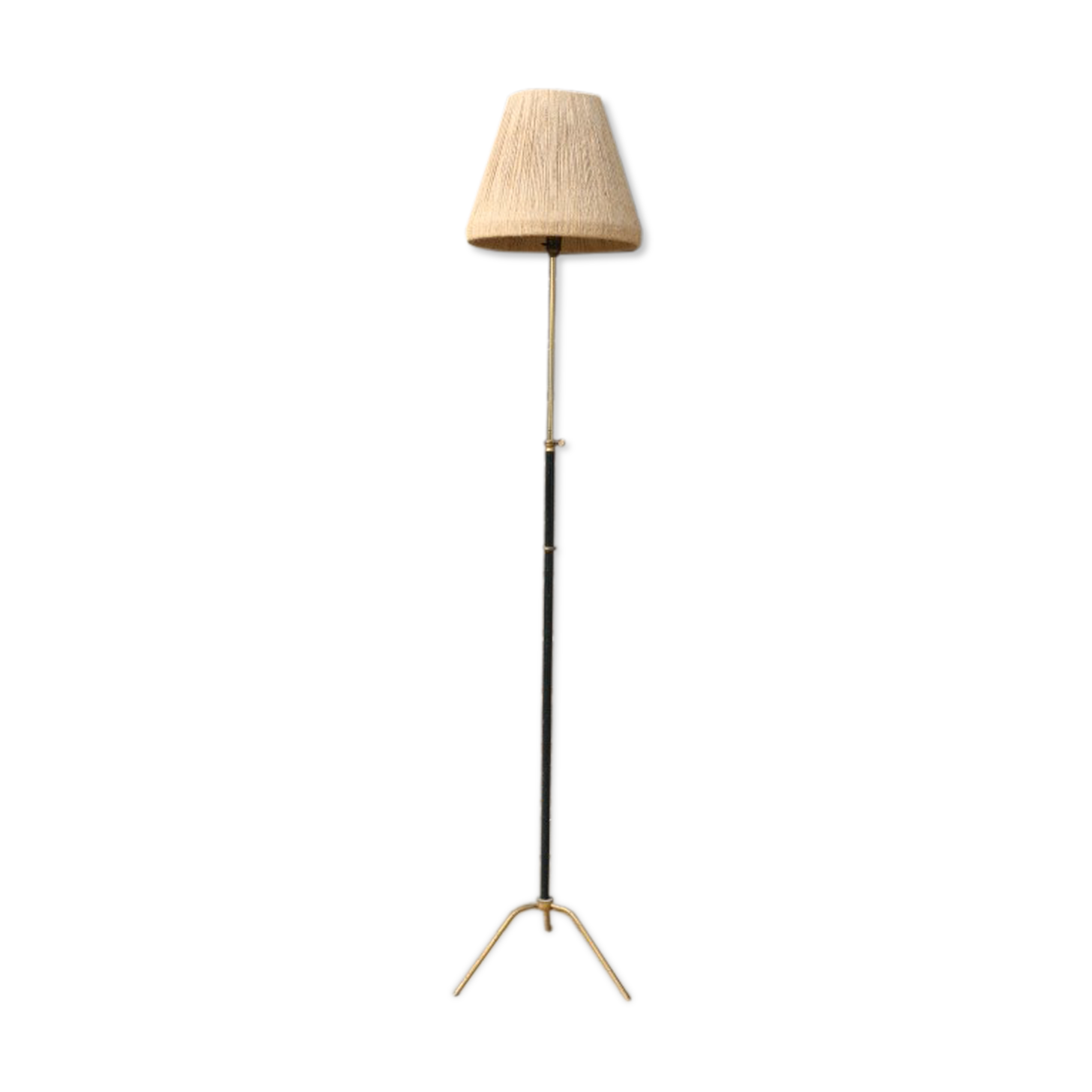 Floor lamp brass lacquered metal 1950