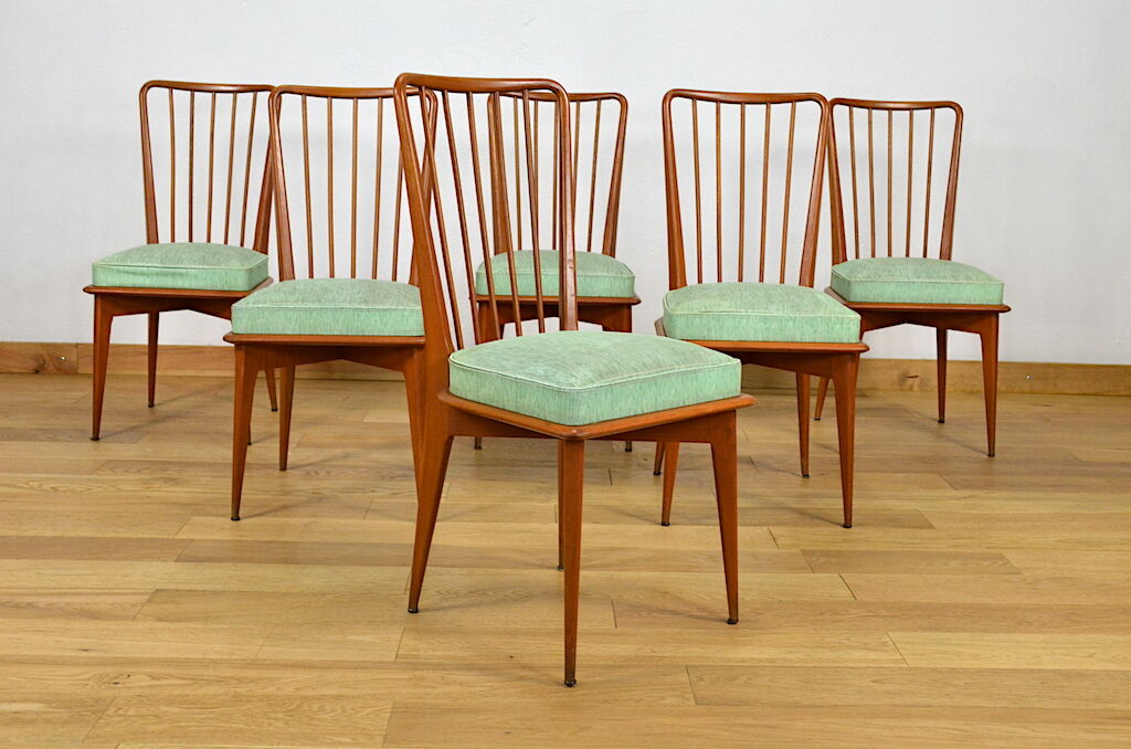 6 Chaises Vintage de Charles Ramos Édition Castellanata 1960