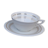 Tasse à thé  avec soucoupe en porcelaine de Limoges Charles Ahrenfeld  liseré doré