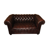 Canapé chesterfield en cuir 2 places