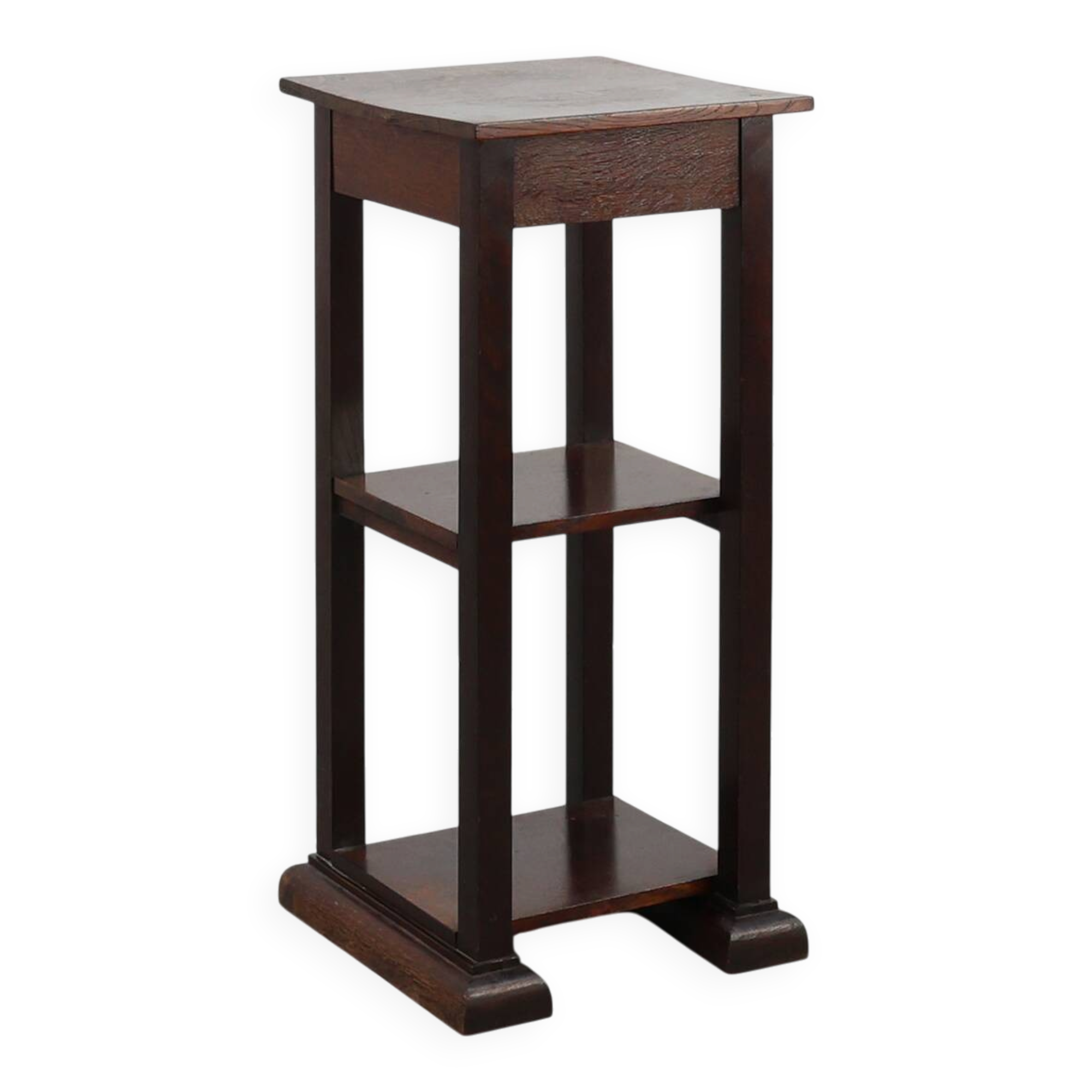 Art Deco dark oak pedestal, Belgium 1920s