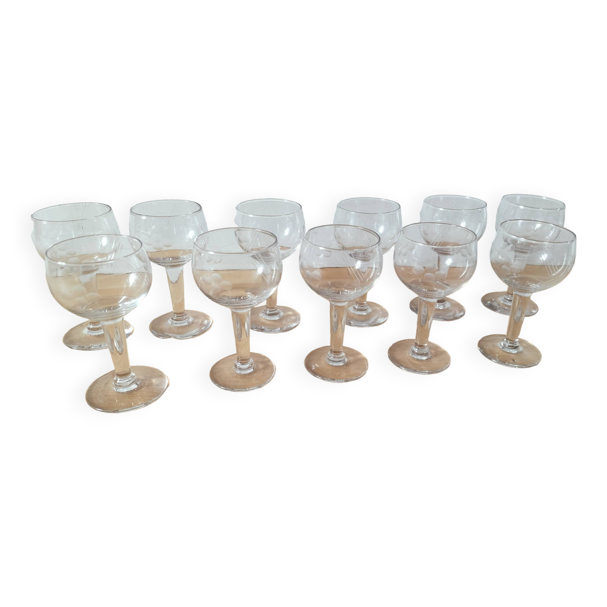Set of 11 liqueur glasses
