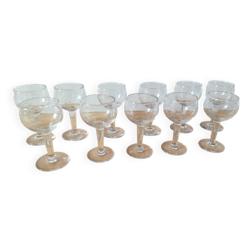 Set of 11 liqueur glasses