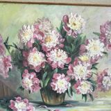 Ancient table bouquet of peonies