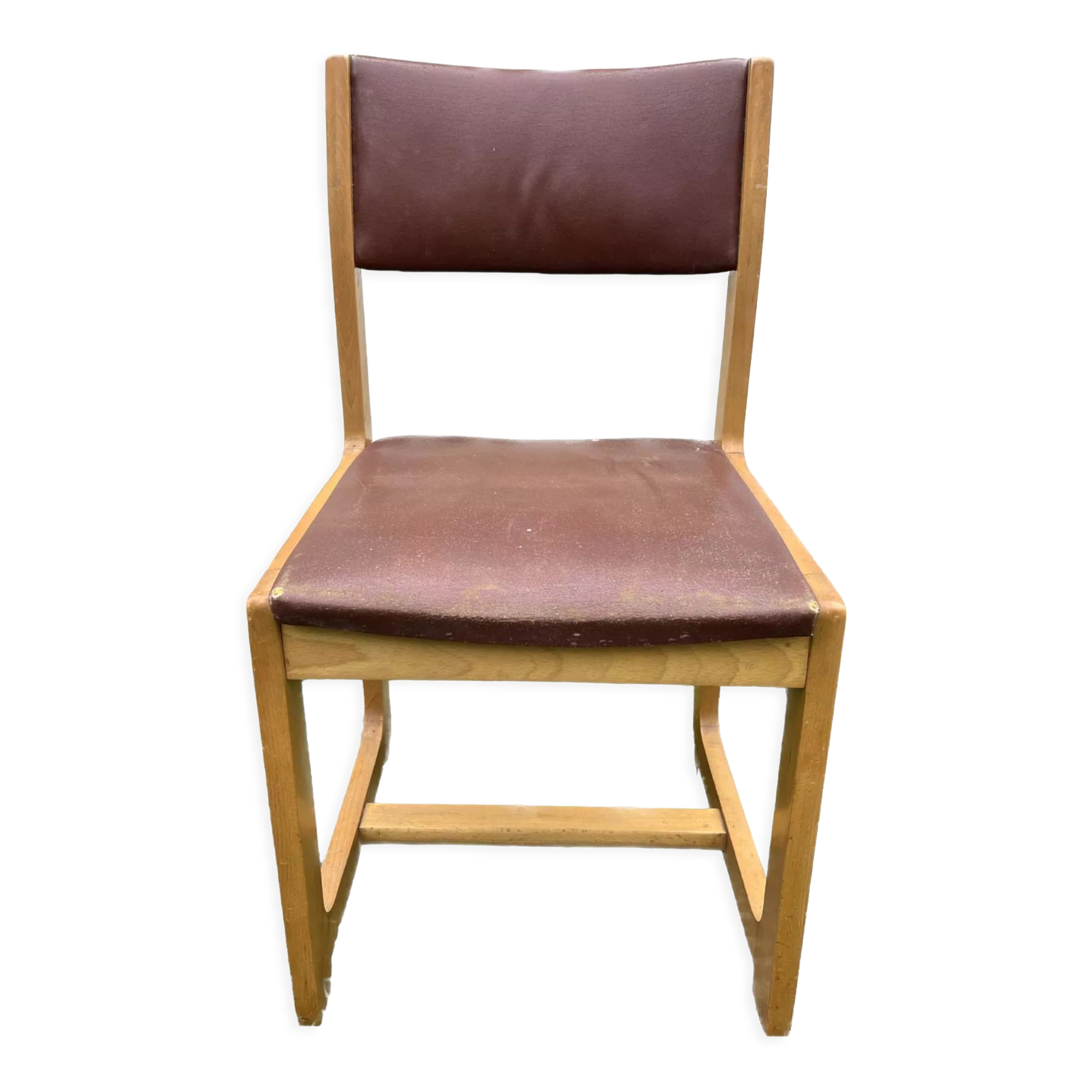 Lot de 4 chaises bois et cuir