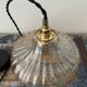 Vintage suspension lamp in electrified amber glass to nine