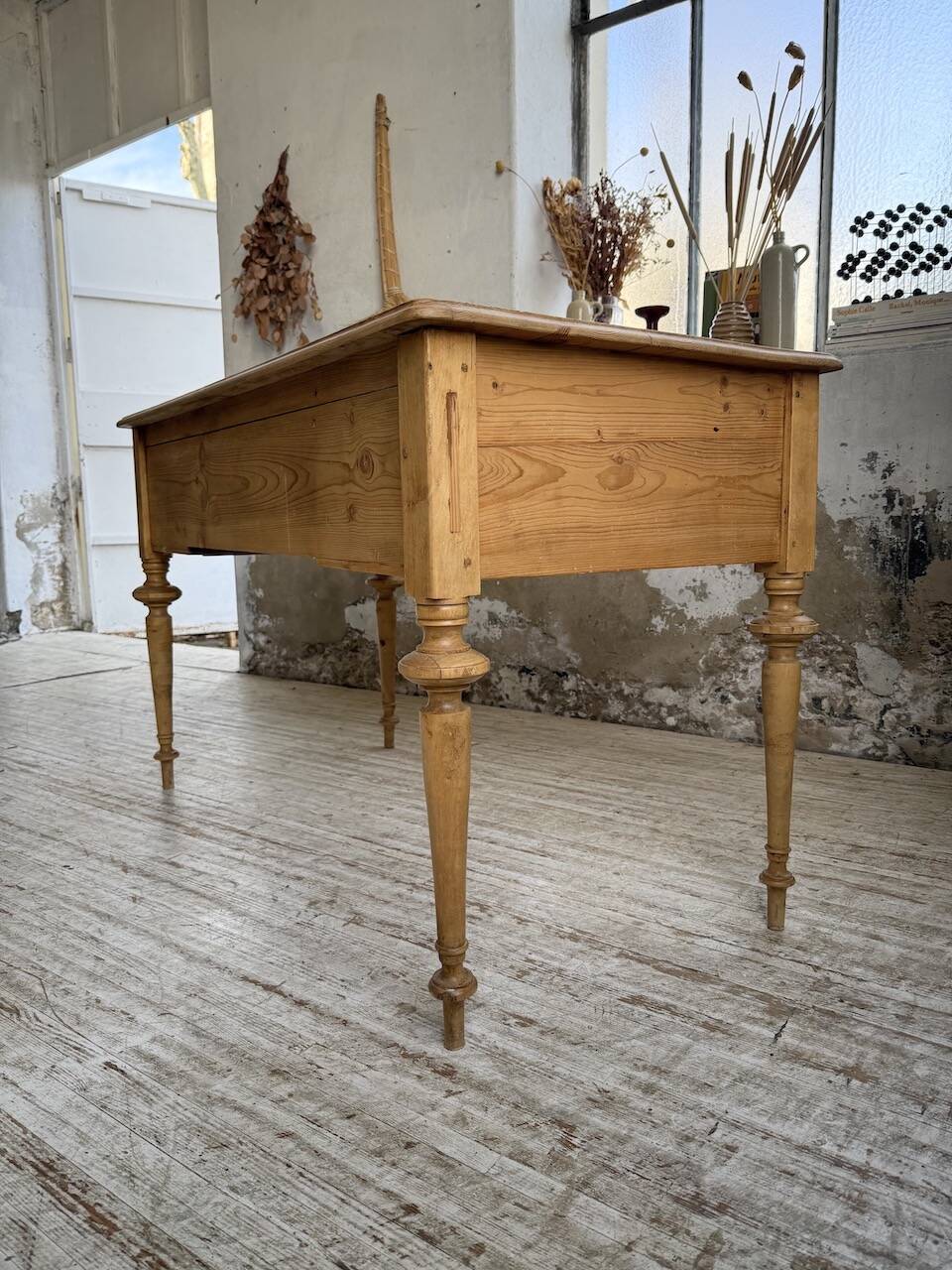 Blonde walnut desk and pine top 1900