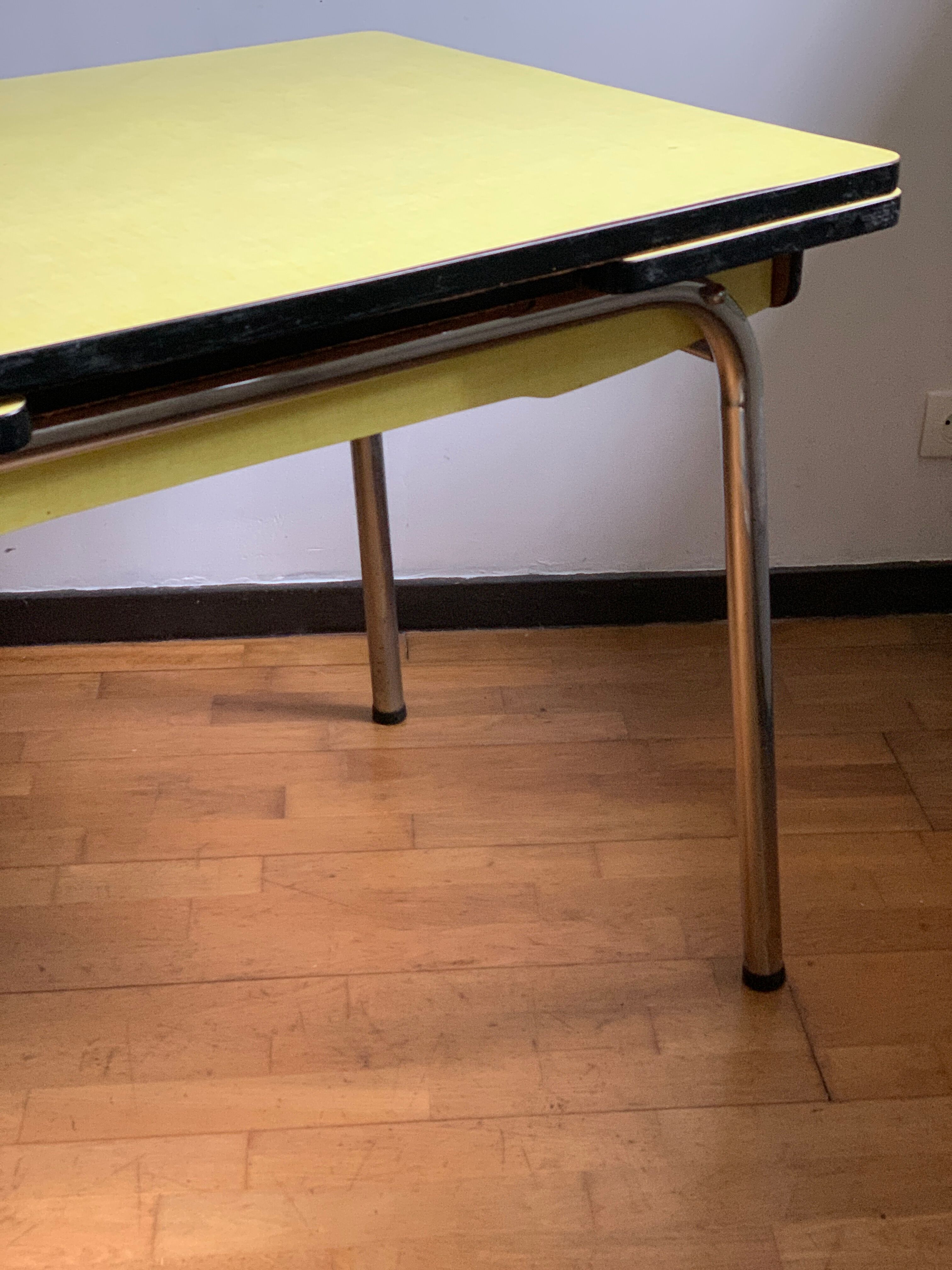 Yellow formica table