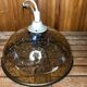 Old pendant lamp molded glass gold inlay + vintage brass contour