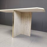 Vintage travertine console table, 1970s