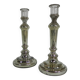 Set of 2 mercury candlesticks, circa 1900 (poor man's silver)