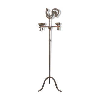Wrought iron lamp, weather vane, Marolles workshop, Jean Touret