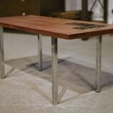 1960s designer coffee table in rosewood and ceramic