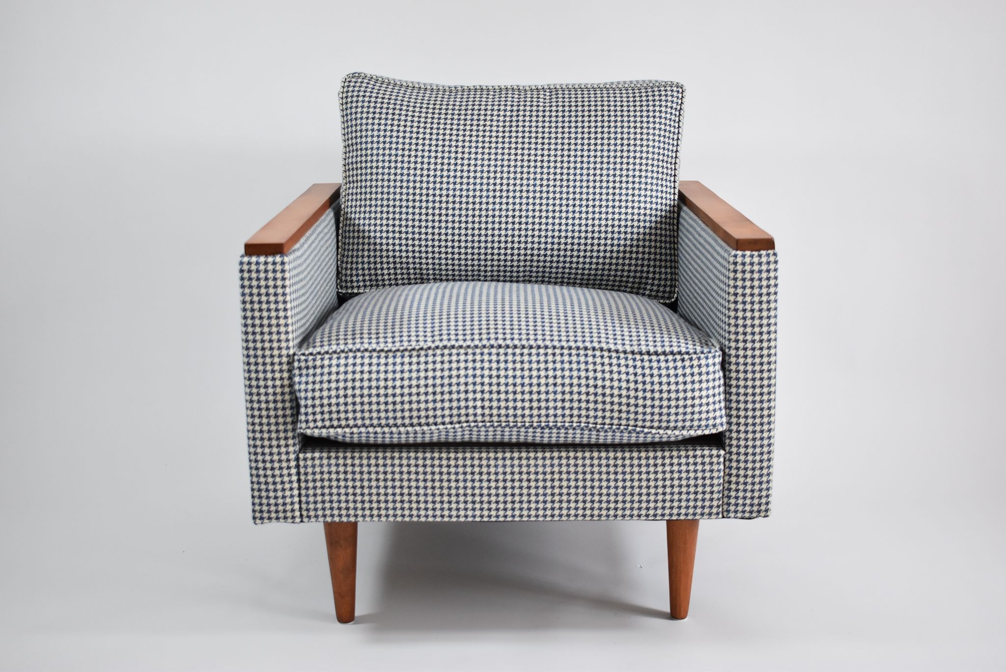 Original vintage armchair model ZWP-8 Cube, fully restored, pied de poule fabric, 1970s