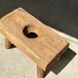 Side table in blond teak openwork tray