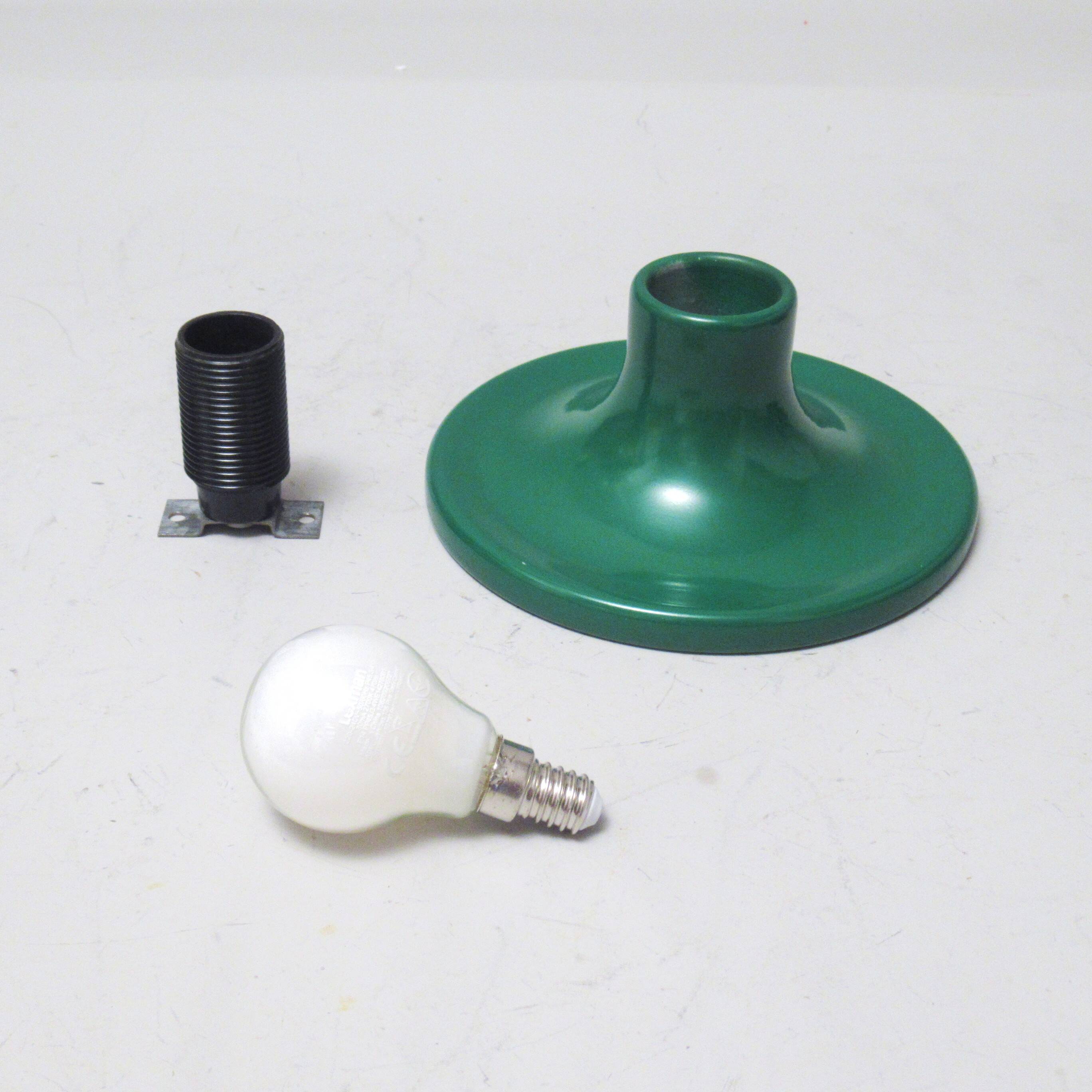 Green metal Teti wall light from the 1970s.