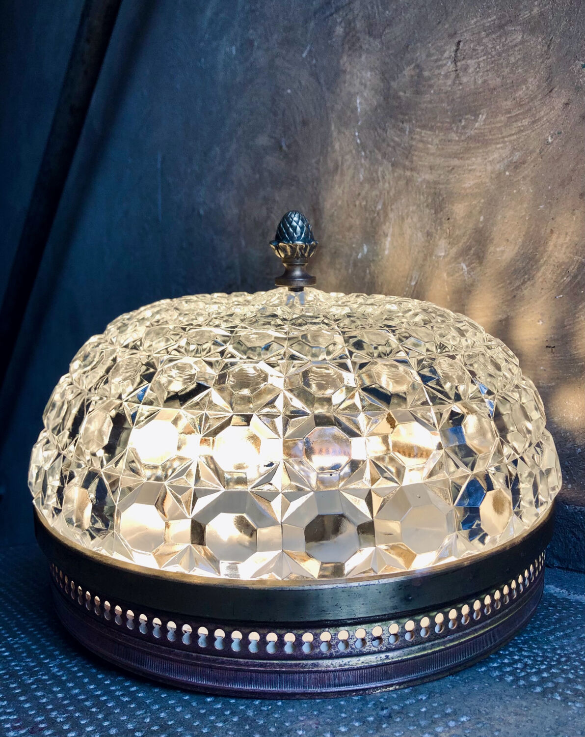 Antique luminaire glass and bronze house lucien gau