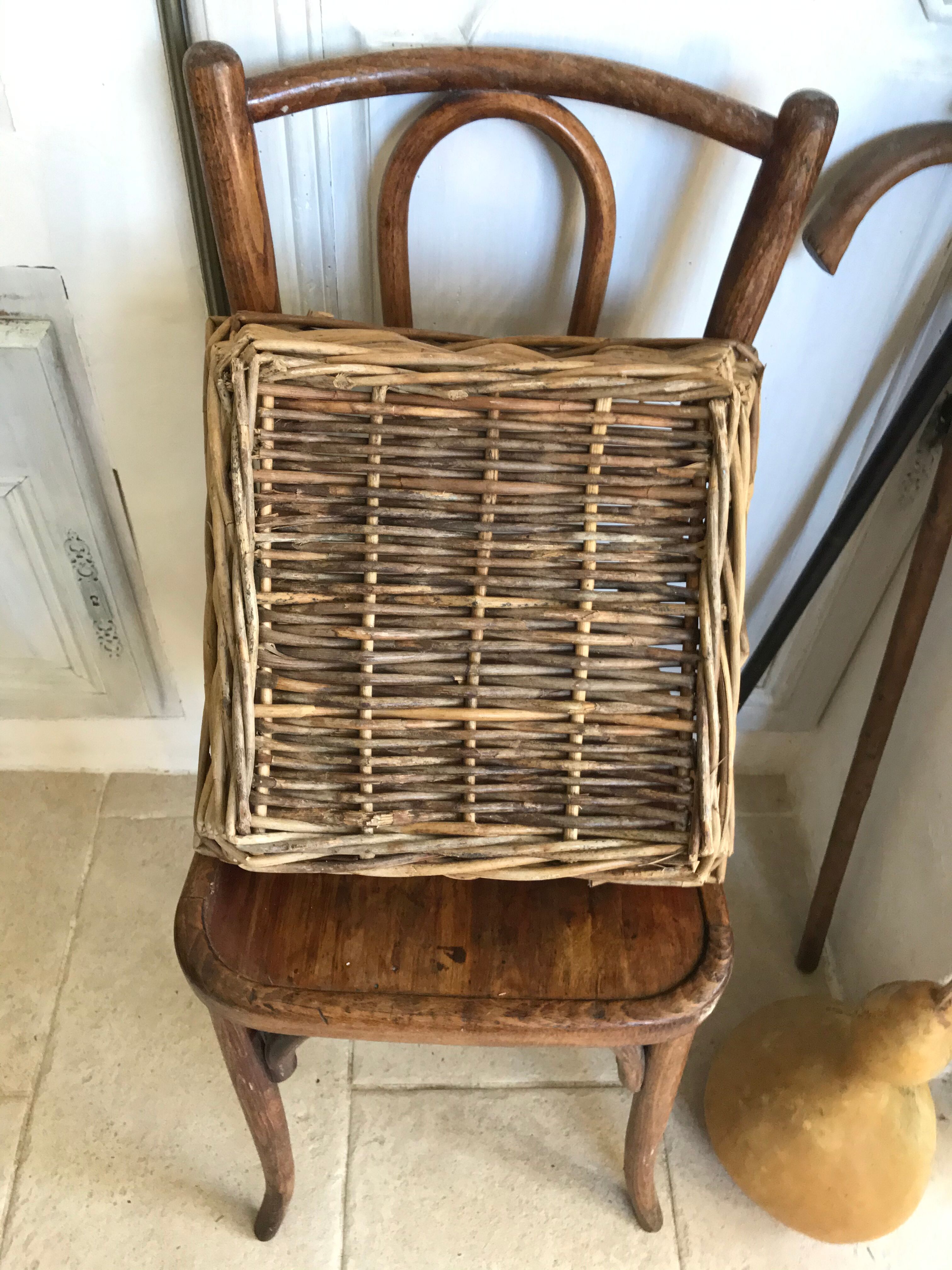 Vintage wicker square basket