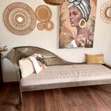 Handcrafted metal chaise longue