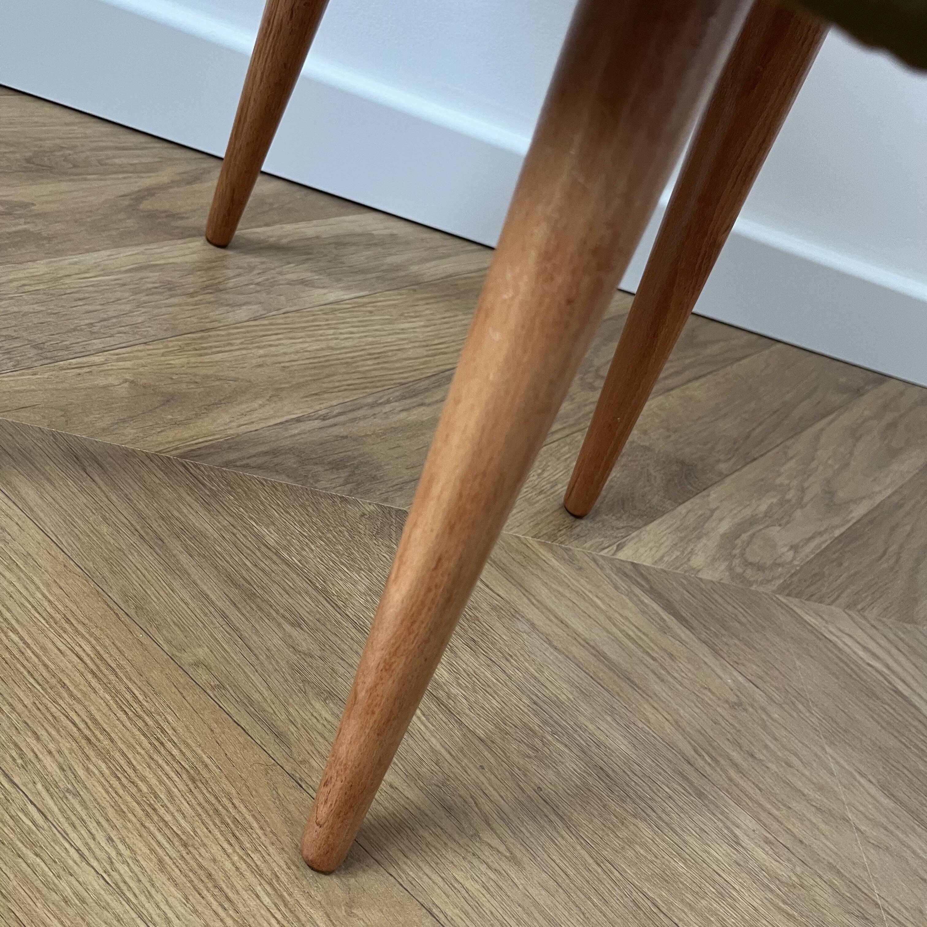 Vintage Velvet Footstool in Green