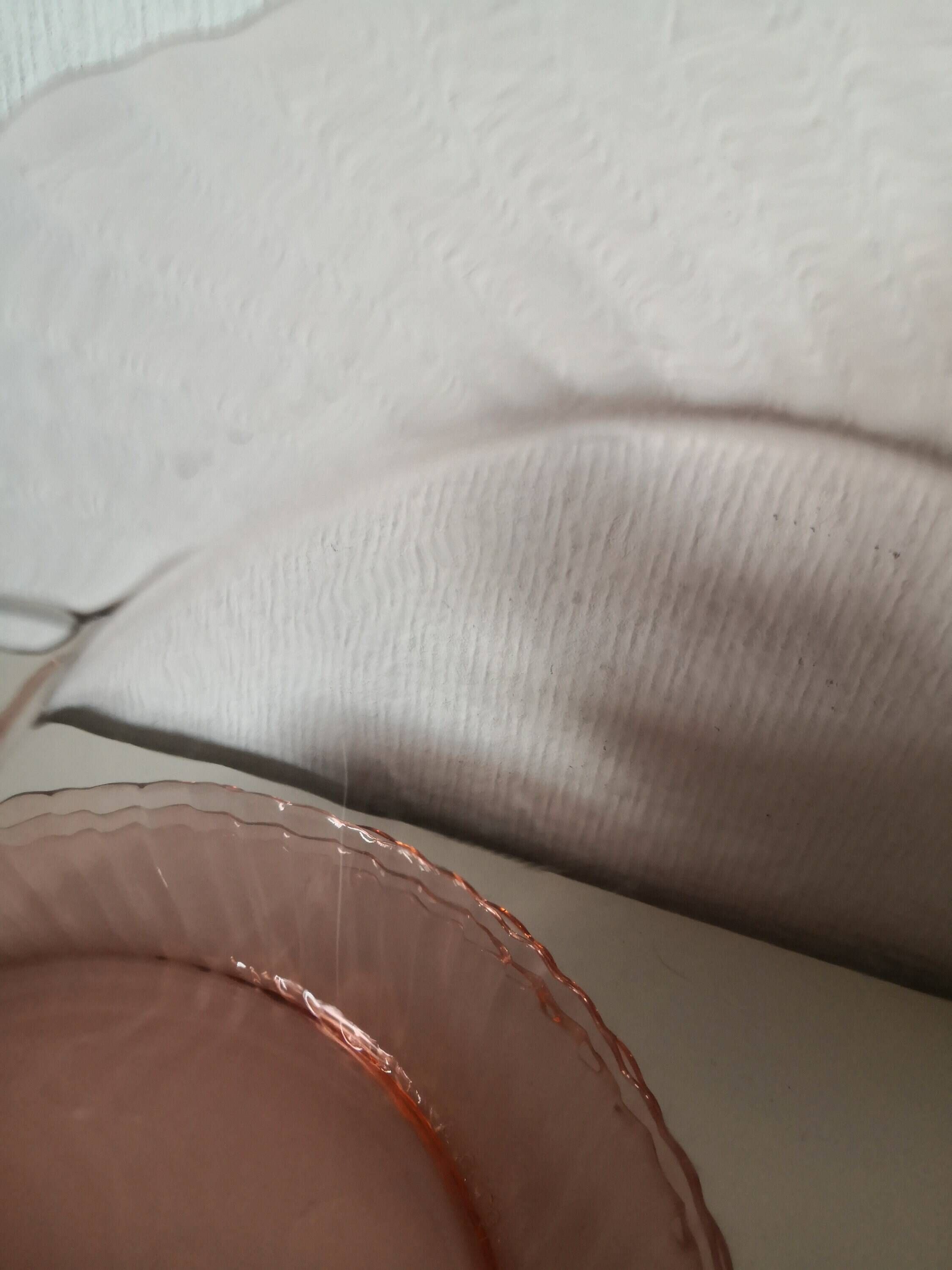set of 6 Rosaline dessert plates in pink swirl glass