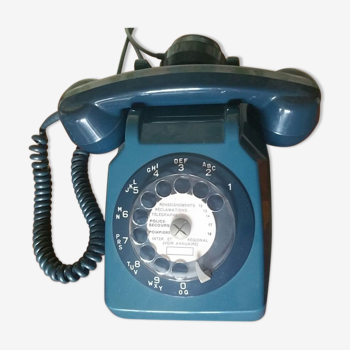 Téléphone bleu à cadran rotatif