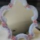 Iridescent blown glass mirror table/dressing table Murano. Floral patterns.
