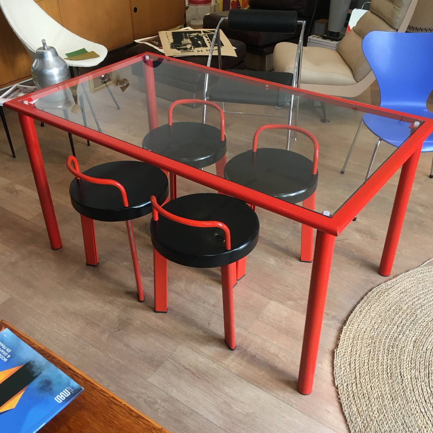 Table and stools, Italy, 1980s