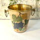 French vintage cloisonne champagne bucket with grape and vine design