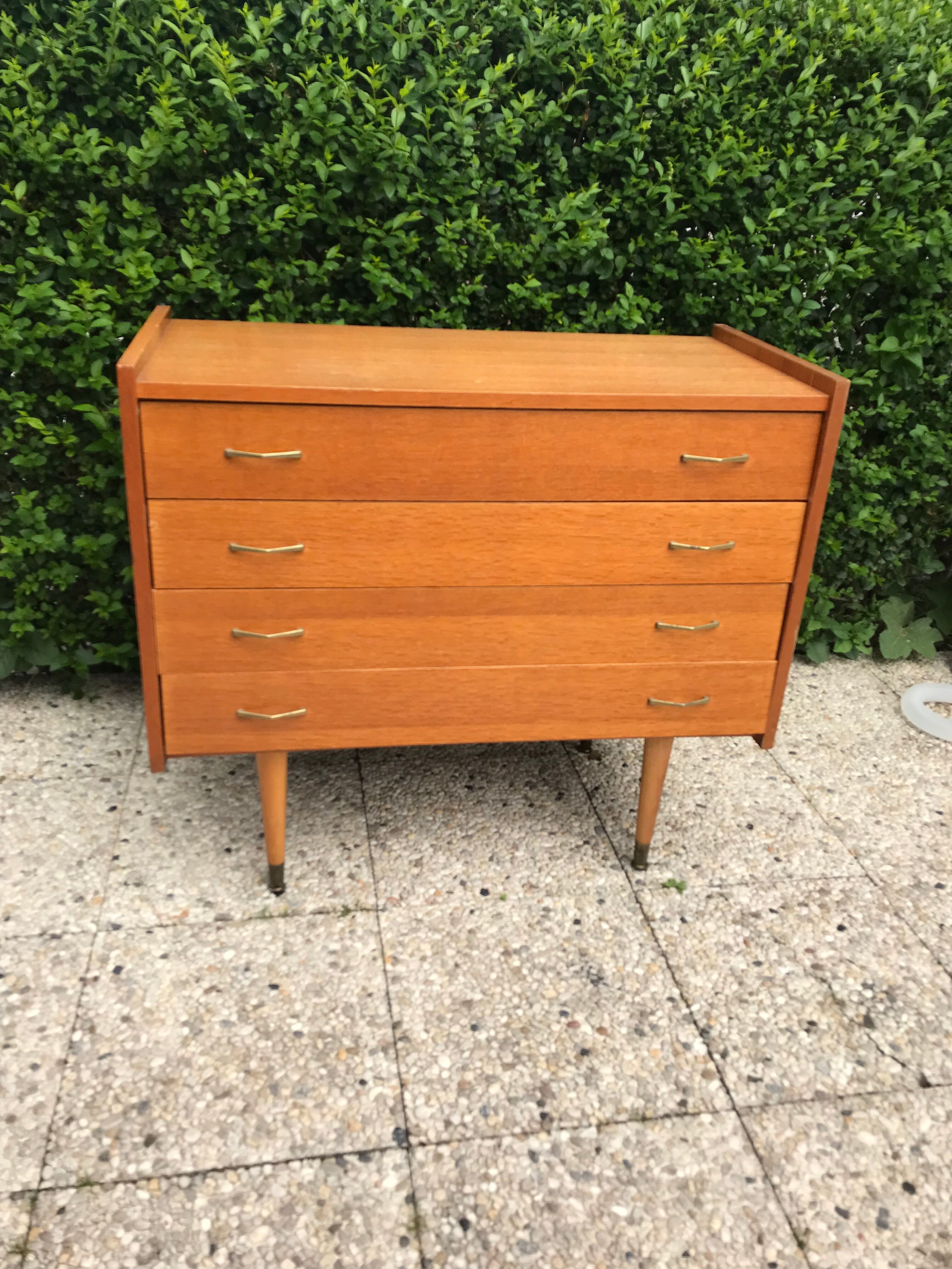 Vintage chest of drawers spindle feet