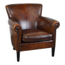 Stylish sheepskin leather armchair with a refined appearance