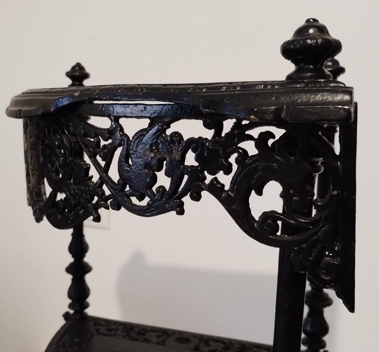 Cast iron corner shelf