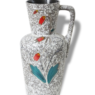 Important vase jar giant pitcher 1960 1970 signed vintage West Germany 60's 70's flowers decoration