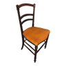 Napoleon 3 style chair black wood & vintage orange fabric