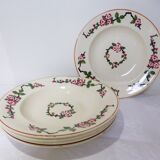 5 assiettes creuses de Longwy modèle Aupébines
