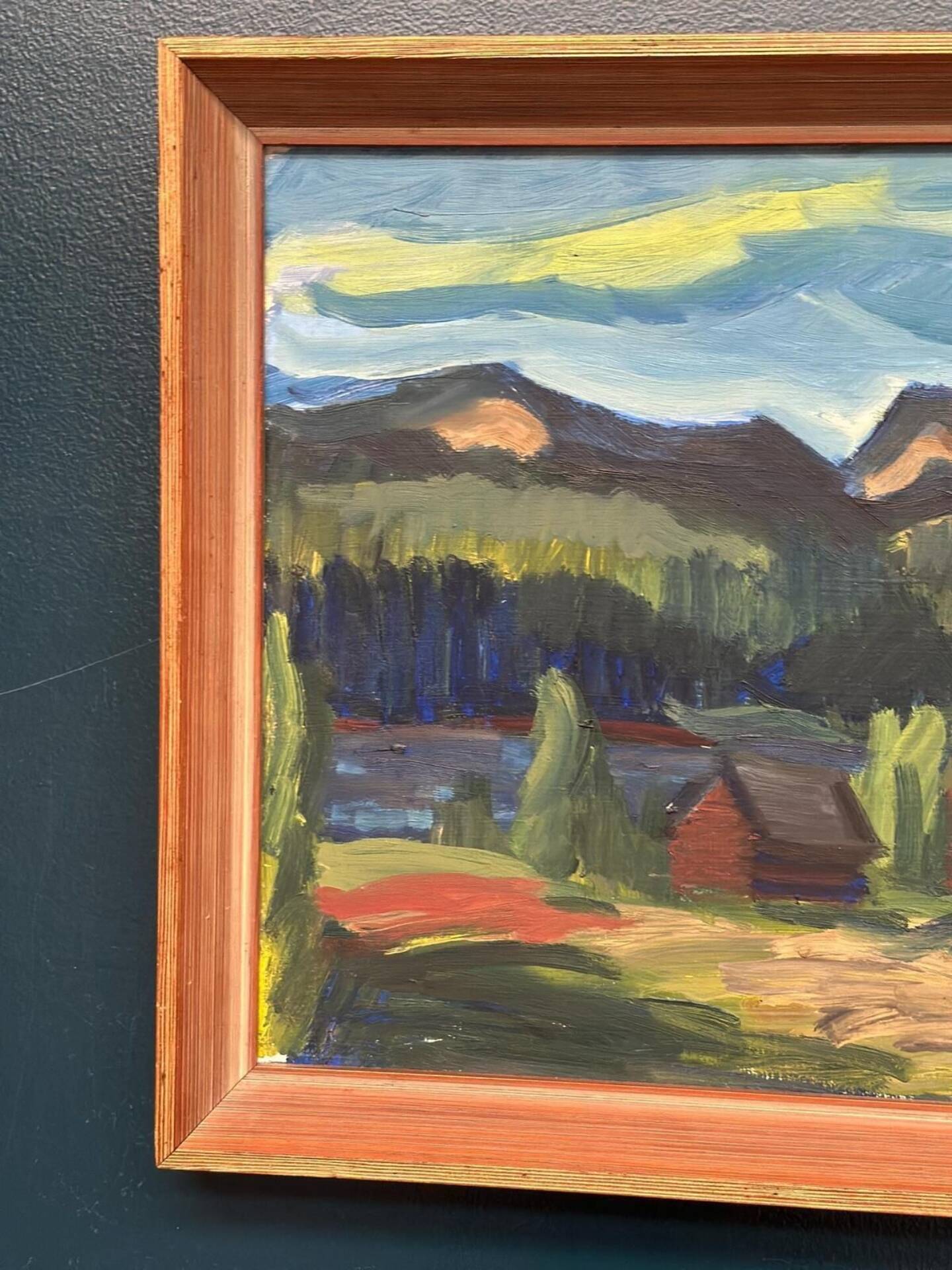 Huile sur panneau suédois – Paysage de montagne par Kerstin Flyckt