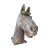 Horse head stone sculpture