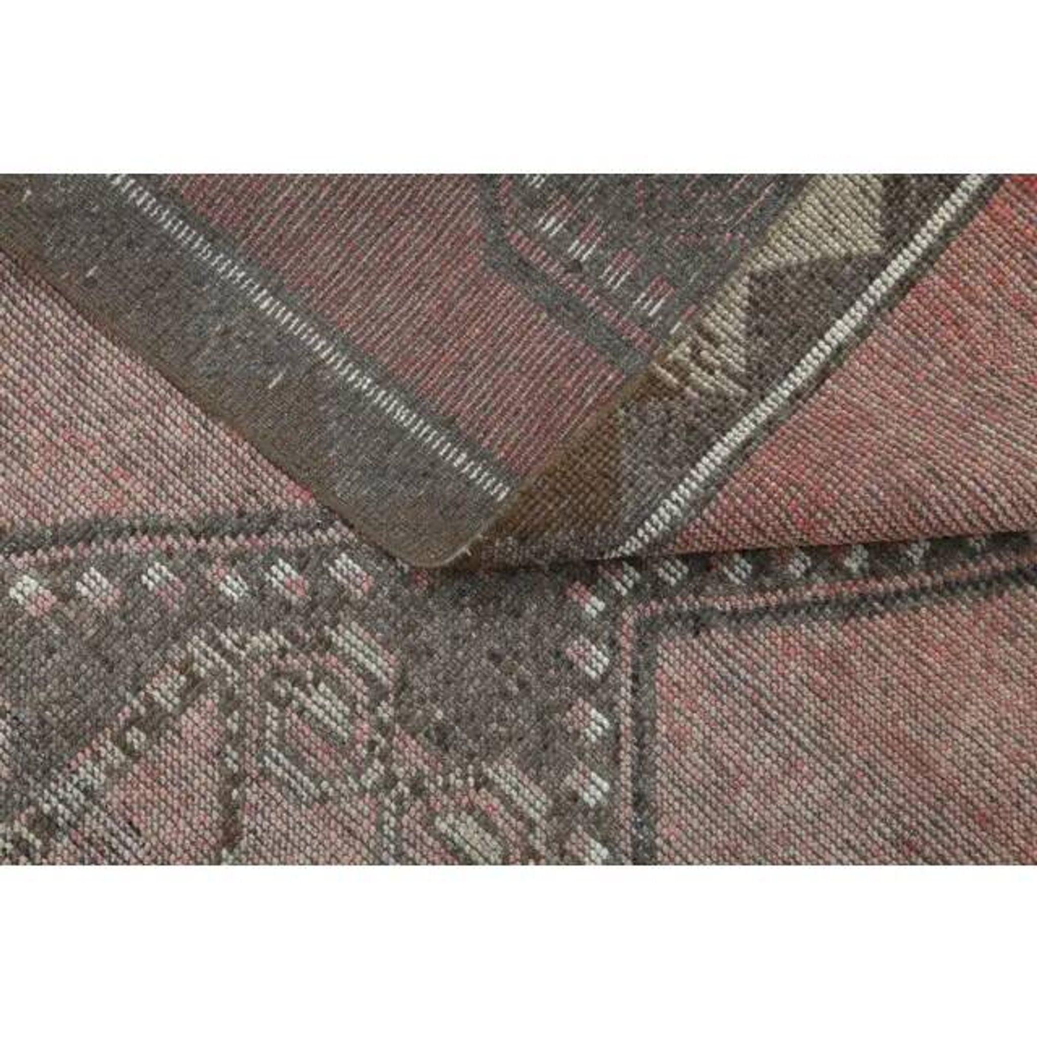 Vintage Turkish Handmade Wool Oushak Runner Rug 121x352