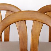 Set of 4 Vintage Dining Chairs by Lübke – Germany 1970s – Cherrywood & Grey
