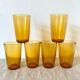 Verres à eau vintage ambrés vereco