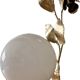 Vintage wall lamp in gold metal and white opaline
