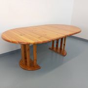 Table à manger ronde scandinave vintage style Rainer Daumiller en pin