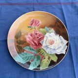 Plate with iron rose motifs, hb, Choisy le roi art deco