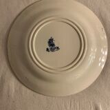 Series of 6 old flat plates in blue earthenware from Gien Iron Earth mature model