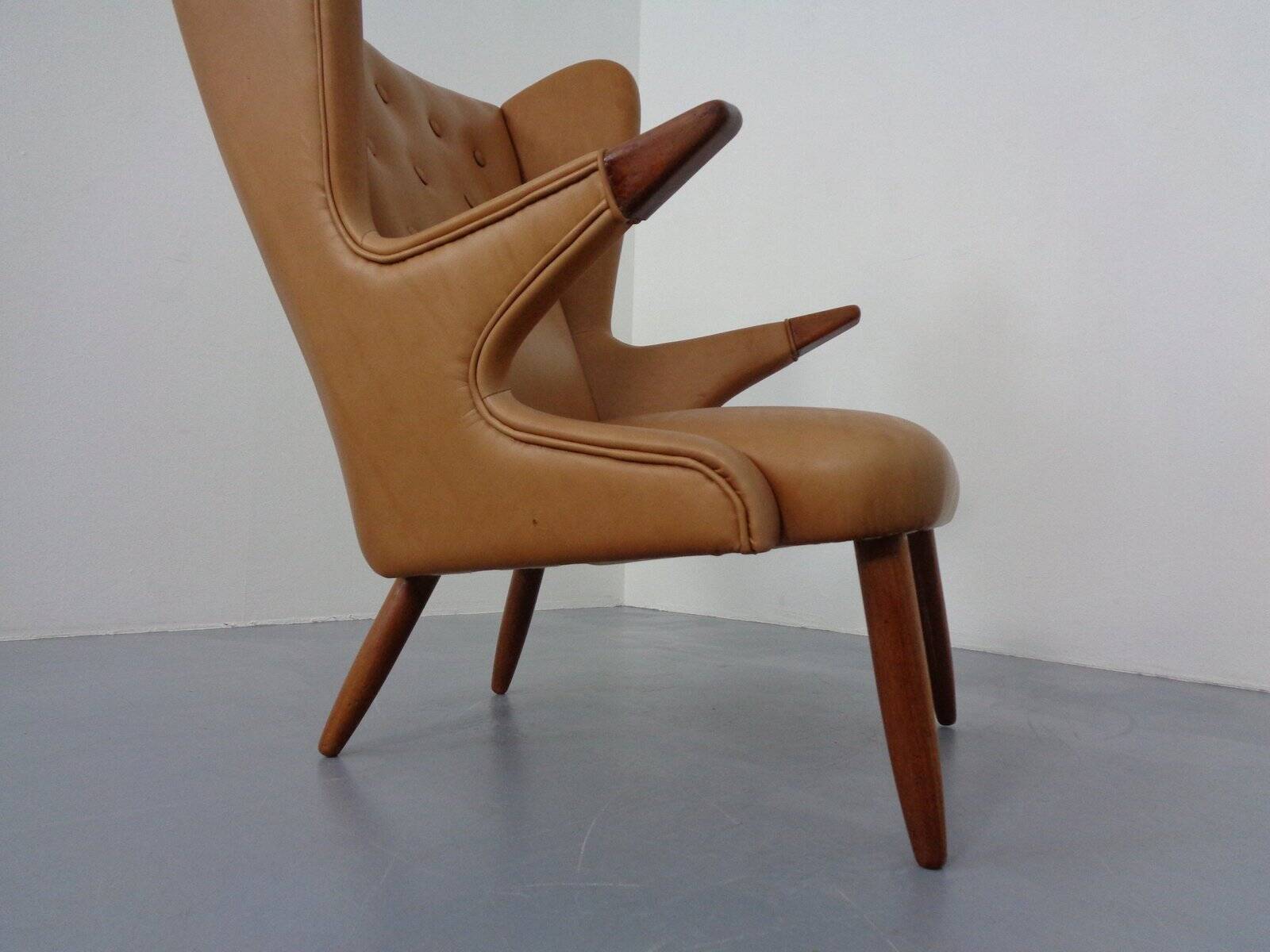 Teak and leather armchair by Svend Skipper for Skippers Møbler, Denmark, 1960s