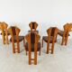 Chaises de salle à manger vintage en bois de pin - années 1970