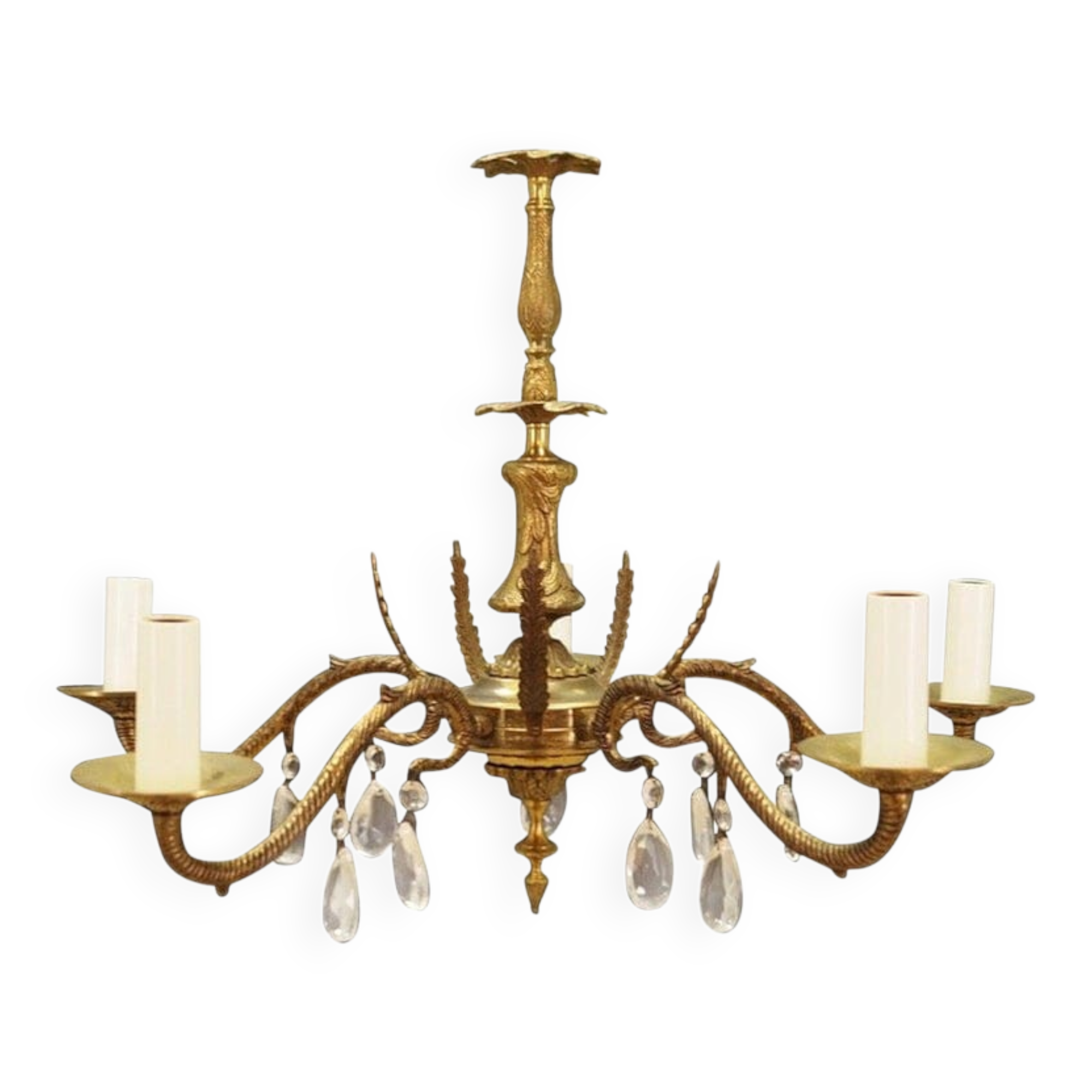 Brass chandelier, Danish design, 1960s, production: Denmark