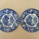 8 assiettes à dessert bleu & blanc Enoch Wood, Churchill & Lunéville