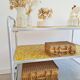 Industrial trolley - Chrome serving trolley with flowered trays
